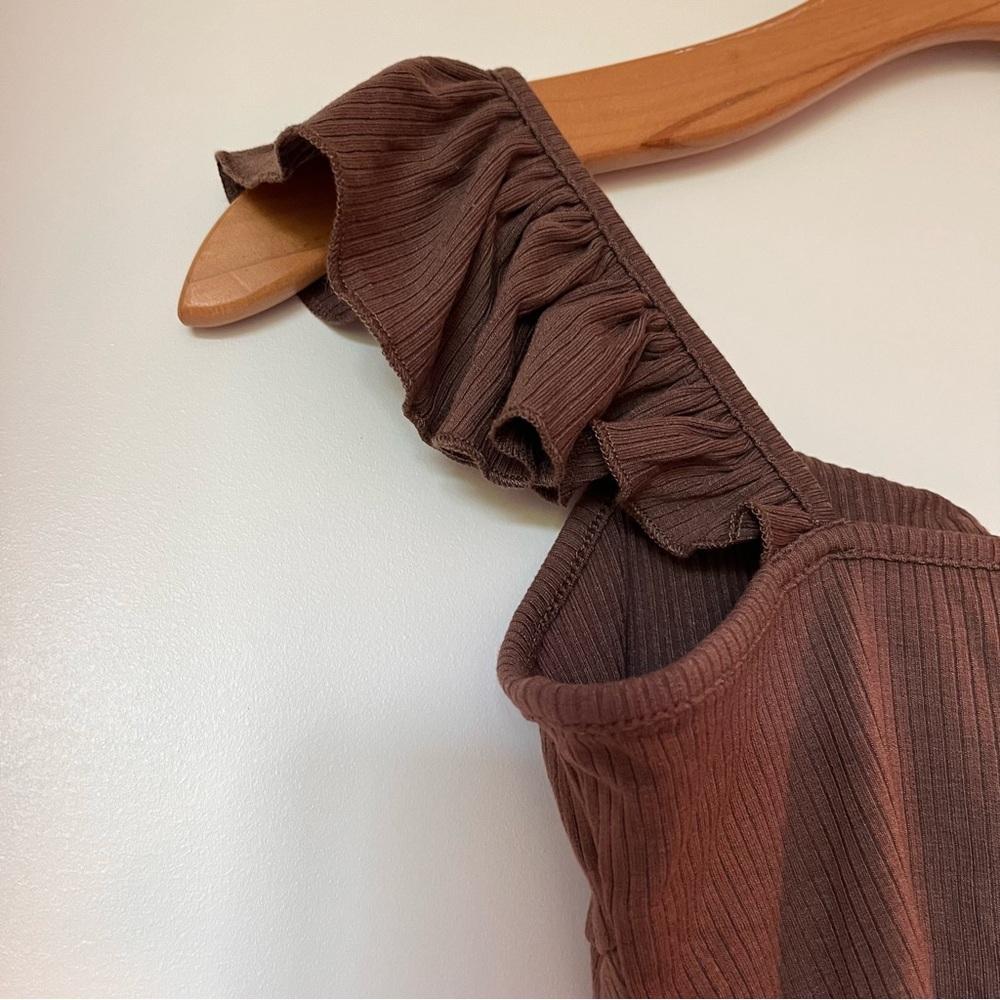 Cider Brown Ruffled Crop - S - Picture 6 of 6